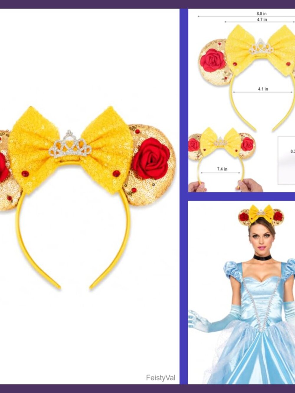 Sparkle Mouse Ear Headbands Cosplay Costume Hair Accessories
